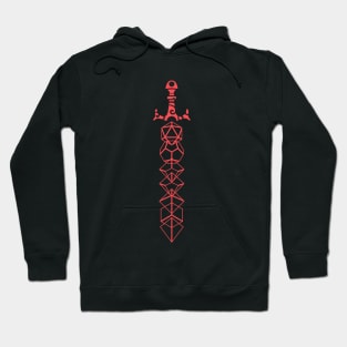 The Polyhedral Dice Collector's Red Sword Hoodie